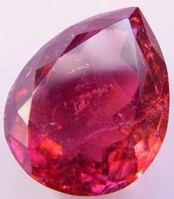 Pear rubellite tourmaline gemstone, exclusive loose faceted tourmalines, Madagascar gemstones shopping