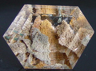 51 carats quartz inclusions gemstone, transparent gems aquatic landscape, exclusive loose faceted quartz, gemstones shopping